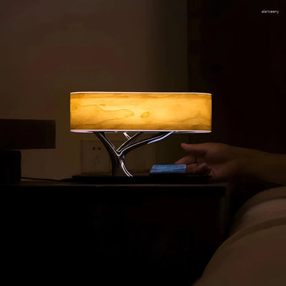 Marveine Table Lamp with Built-in Speaker and Wireless Charger